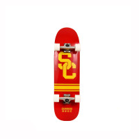USC Trojans Cardinal SC Interlock Striped Wooden Skateboard
